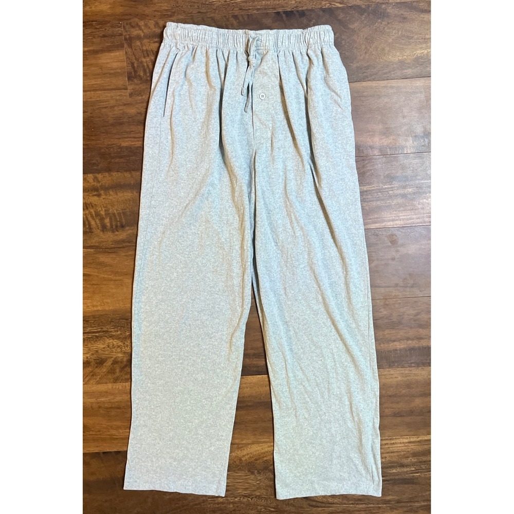 NEW Andrew Scott Pajama Pants Solid Gray men's Medium POCKETS & BUTTON FLY